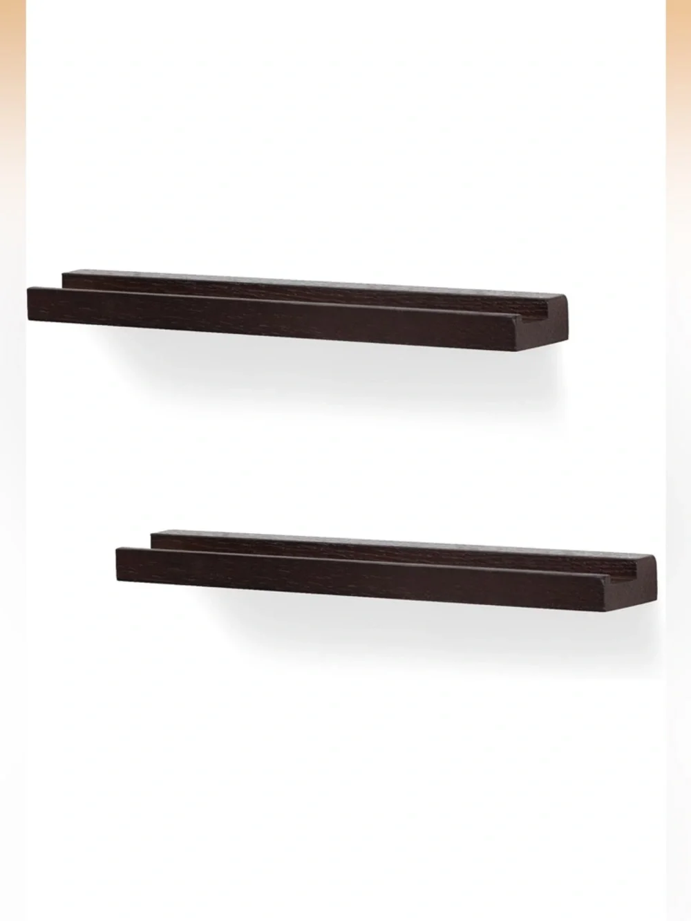 Floating Display Wall Shelf Pair in Dark walnut